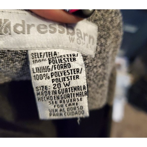 Dress Barn Womens Blazer 3 Button Marbled Gray Black Lined Long Sleeve - 20W - Picture 3 of 3